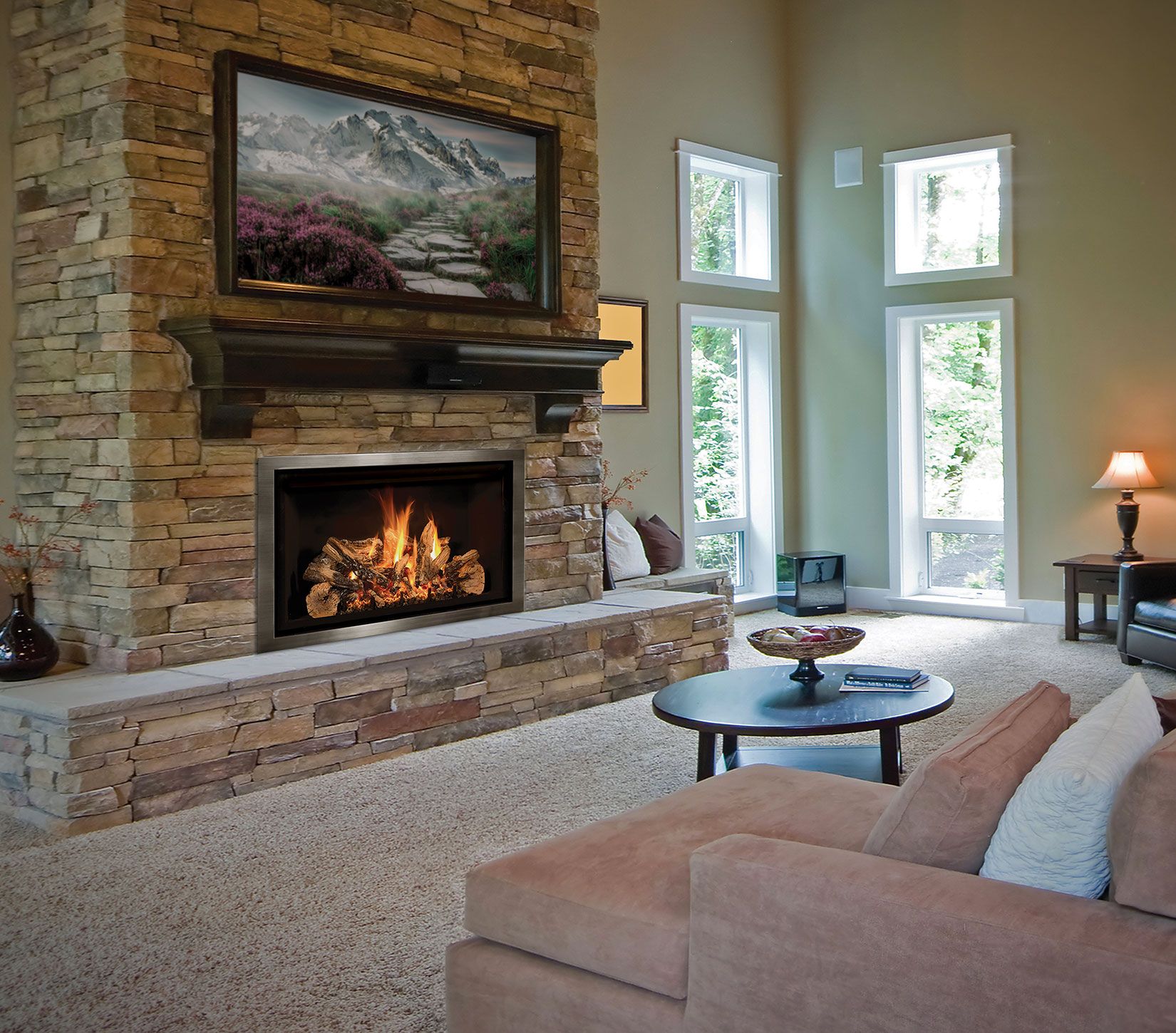 AirStone Fireplace Makeover {From Ugly to Incredible!}